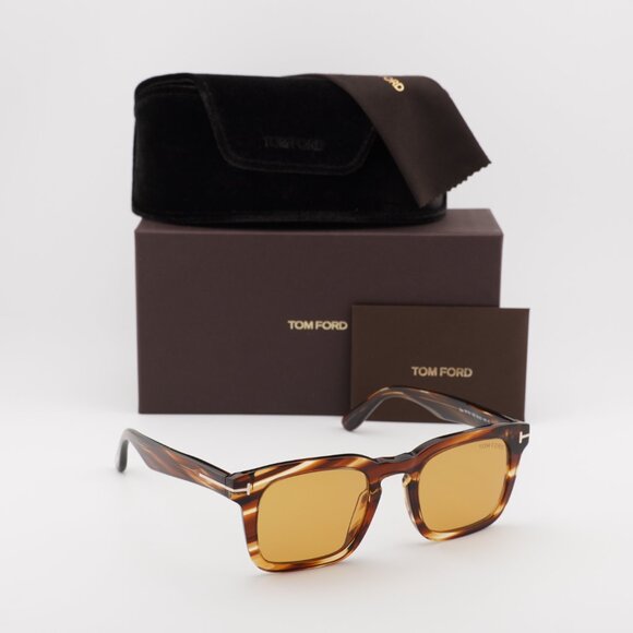 Tom Ford Dax FT0751 53E Square Sunglasses - Blonde Havana\Brown - Picture 8 of 11